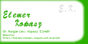 elemer kopasz business card