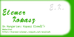 elemer kopasz business card